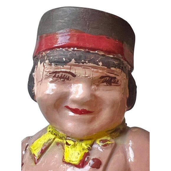 Art Deco Hand-Painted Ceramic Bellhop Figurine 8" Tall Collectible Vintage - Picture 4 of 9